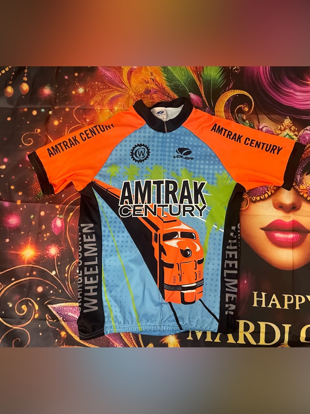 AMTRAK CENTURY Train Cycling Jersey 2012 100 Miles Irvine to San Diego Sz M